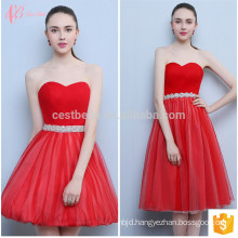 Light Red Short Off-Shoulder Traditional Turkey Style Latest Design Bridesmaid Dress